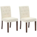 Upholstered Dining Chairs Set of 2, Tufted Kitchen Chair with Padded Seat, Comfy Armless Side Chair, Accent Parson Chairs for Living Room