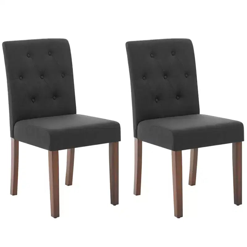 Upholstered Dining Chairs Set of 2, Tufted Kitchen Chair with Padded Seat, Comfy Armless Side Chair, Accent Parson Chairs for Living Room