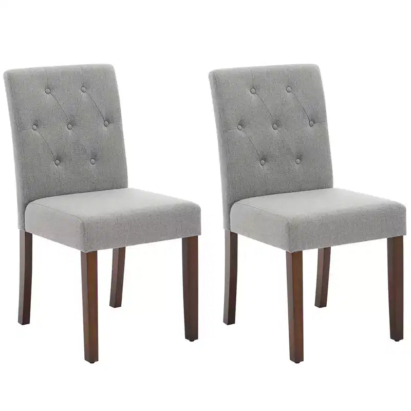 Upholstered Dining Chairs Set of 2, Tufted Kitchen Chair with Padded Seat, Comfy Armless Side Chair, Accent Parson Chairs for Living Room