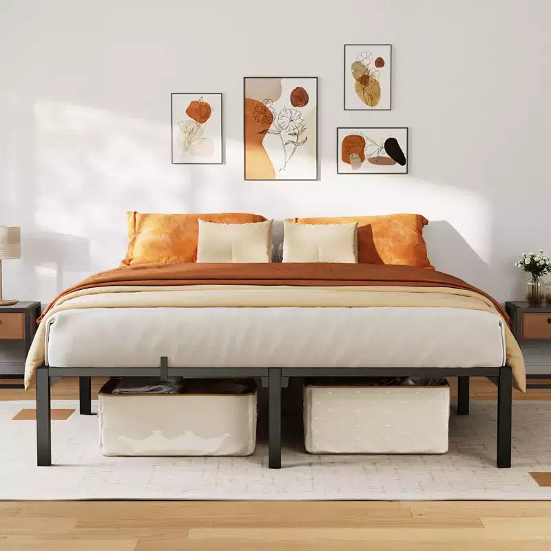 Struttura Letto in Ferro - Design Senza Viti, Letto in Ferro Piatto Completamente Smontato, Struttura Letto in Metallo, Struttura Letto in Acciaio