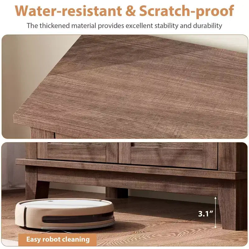 GustoWave Armadietto Contenitore da Fattoria a 3 Ripiani Regolabili a 7 Livelli, Organizzatore Rustico per Cucina e Sala da Pranzo, Mobiletto Multifunzionale per Ingresso