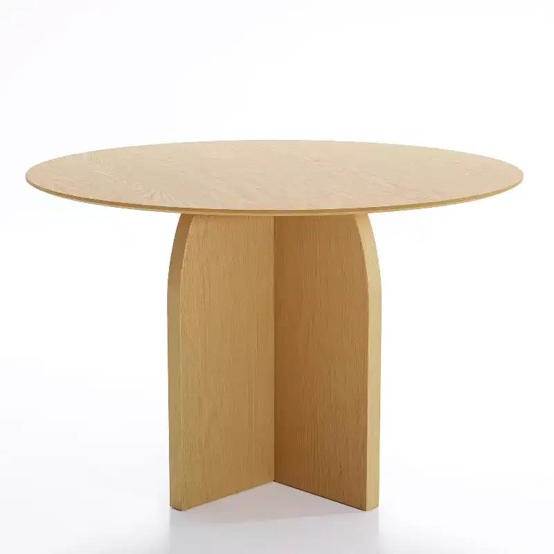 PexFix 45 x45 Tavolo da Pranzo Rotondo in Legno Massello con Finitura Naturale ed Eleganti Gambe ad Arco per Sale da Pranzo e Cucine Moderne