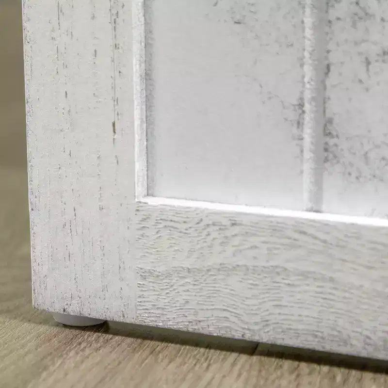 MAYEERTY Divisorio per ambienti a 4 pannelli, pieghevole, design effetto legno, bianco 63.25x67x0.75