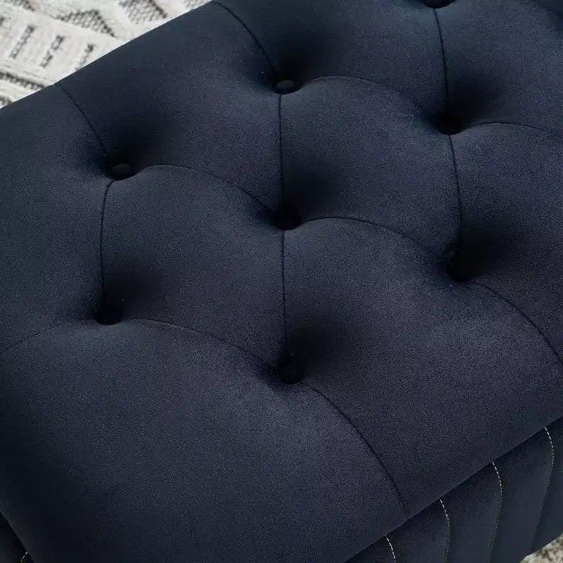 TUYOHW Poggiapiedi Contenitore, Pouf Contenitore in Tessuto Velluto Imbottito con Cerniera di Sicurezza, Panca Ottomana per Soggiorno e Camera da Letto