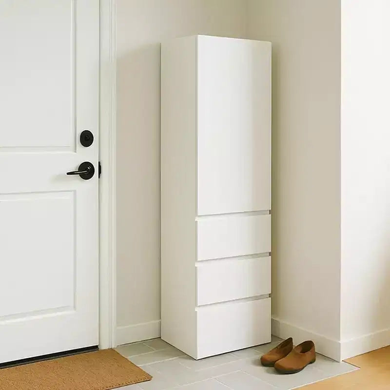 HomeStock Elise Armadio modulare slim in legno con cassetti, bianco