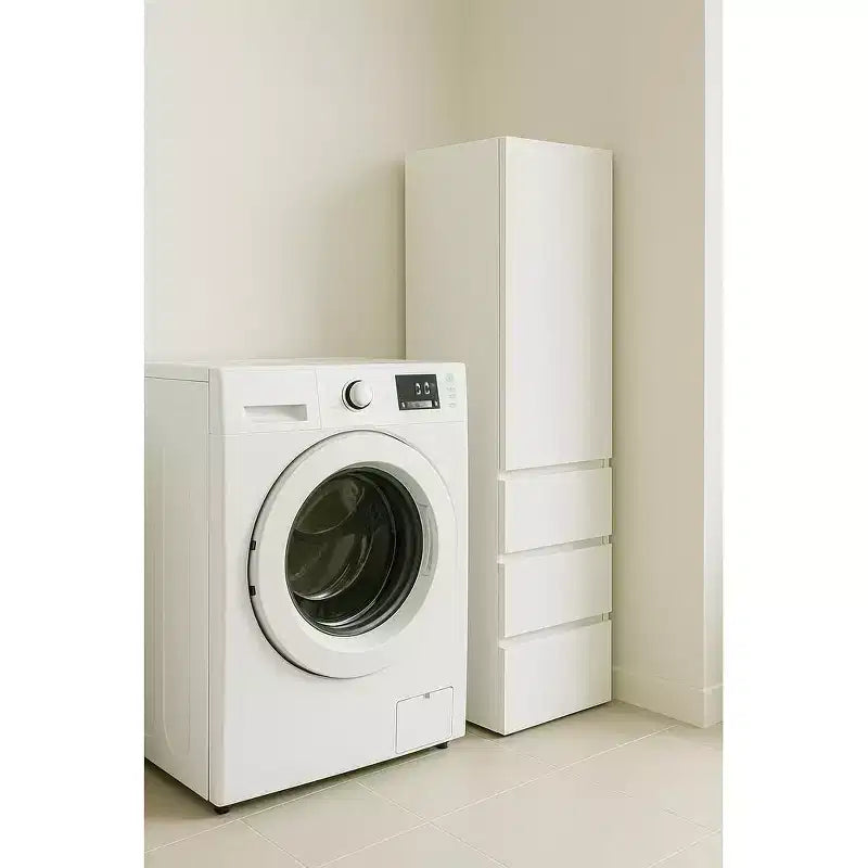 HomeStock Elise Armadio modulare slim in legno con cassetti, bianco