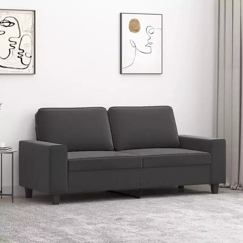 vidaXL Divano a 2 Posti in Microfibra - Grigio Scuro - Rivestimento Resistente, Comfort Regolabile - Design Moderno per Salotto, Sala o Ufficio.