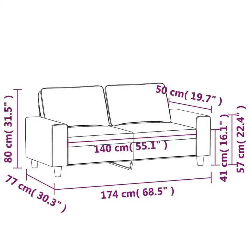 vidaXL Divano a 2 Posti in Microfibra - Grigio Scuro - Rivestimento Resistente, Comfort Regolabile - Design Moderno per Salotto, Sala o Ufficio.