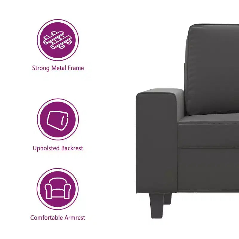 vidaXL Divano a 2 Posti in Microfibra - Grigio Scuro - Rivestimento Resistente, Comfort Regolabile - Design Moderno per Salotto, Sala o Ufficio.
