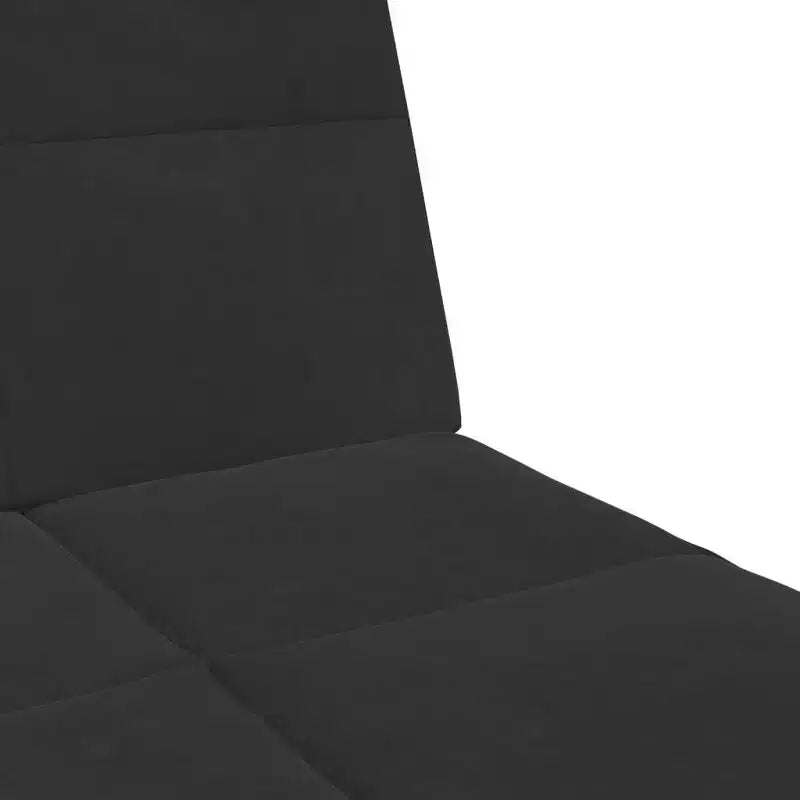 vidaXL Divano Letto a 2 Posti con Poggiapiedi Velluto Nero - Divano Letto Convertibile per Soggiorno/Ufficio