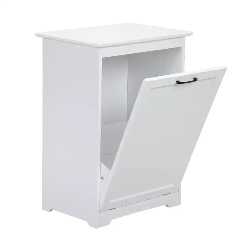 Sandinrayli 10 Gal. Cestone per la Biancheria Inclinabile Contenitore per la Spazzatura da Cucina in Legno con Sportello ad Angolo Regolabile