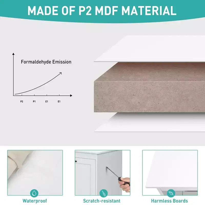 Sandinrayli 10 Gal. Cestone per la Biancheria Inclinabile Contenitore per la Spazzatura da Cucina in Legno con Sportello ad Angolo Regolabile
