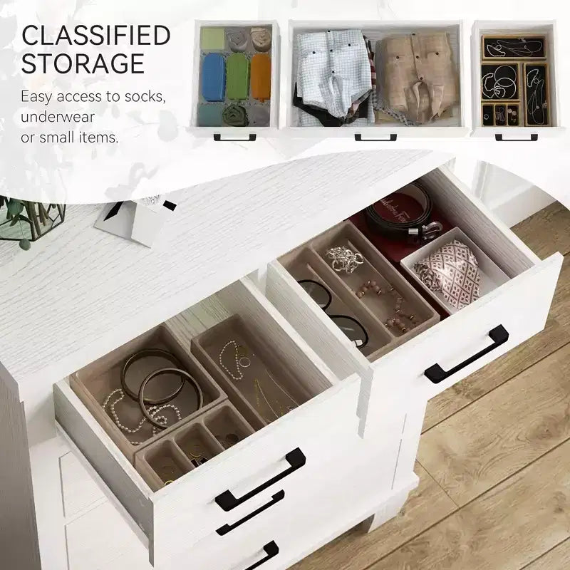 Comò per camera da letto con 6 cassetti, cassettiera alta grigia da 45 con spazio contenitivo, cassettiera grande per armadio, mobiletto contenitore in legno per ingresso
