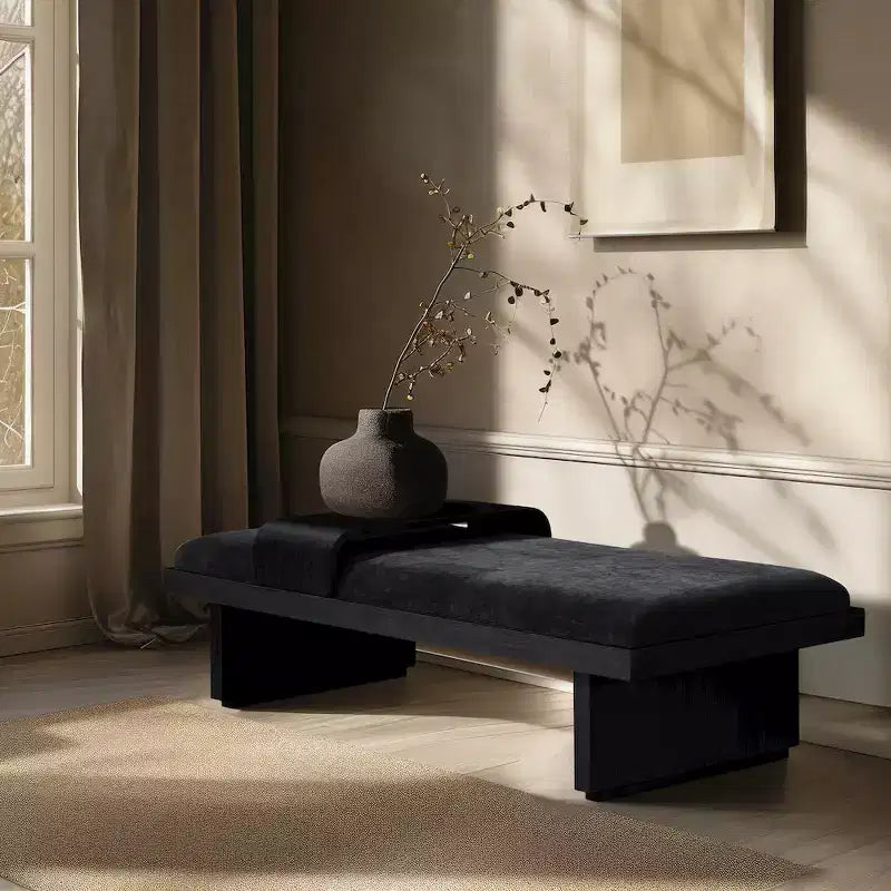 Meridian Furniture, Panca in tessuto ciniglia Arlington