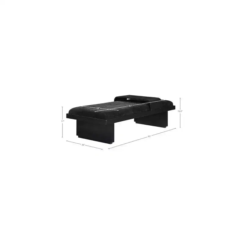 Meridian Furniture, Panca in tessuto ciniglia Arlington