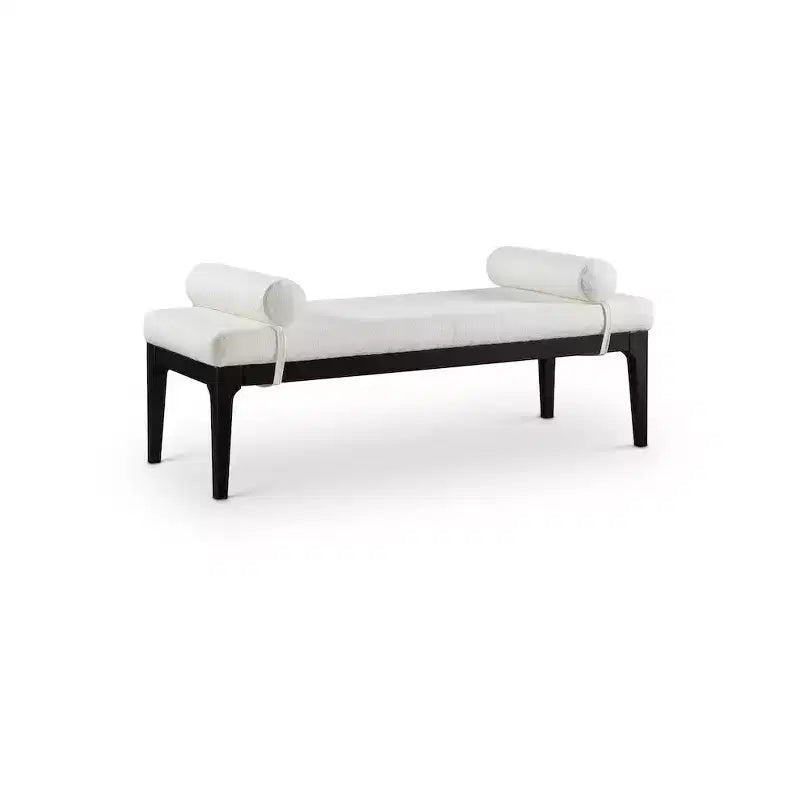 Meridian Furniture,Priscilla Linen Textured Fabric Bench