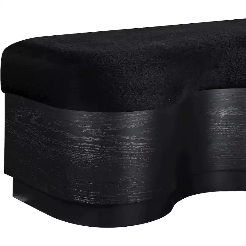 Meridian Furniture, Panca in Velluto Pelliccia Savoy