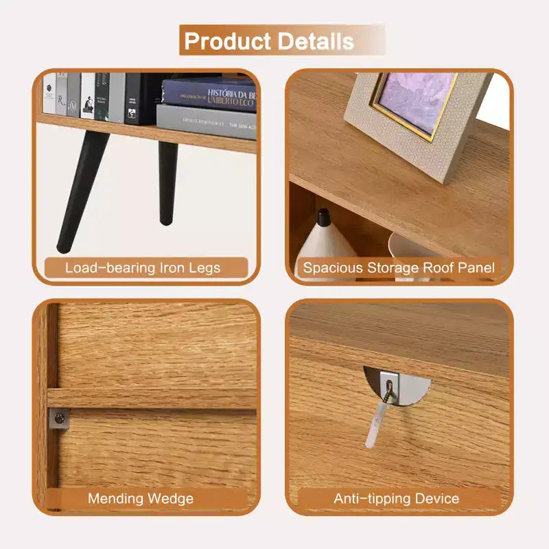 Libreria a 10 Cubi in Legno, Scaffale Aperto a 3 Ripiani Autoportante con 5 Gambe in Ferro, Organizzatore Portaoggetti Aperto, Mobile Espositore da Terra