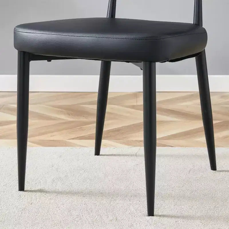 MAYEERTY Set di 4 Sedie da Pranzo Ergonomiche Nere Minimaliste con Schienale Curvo per una Seduta Confortevole