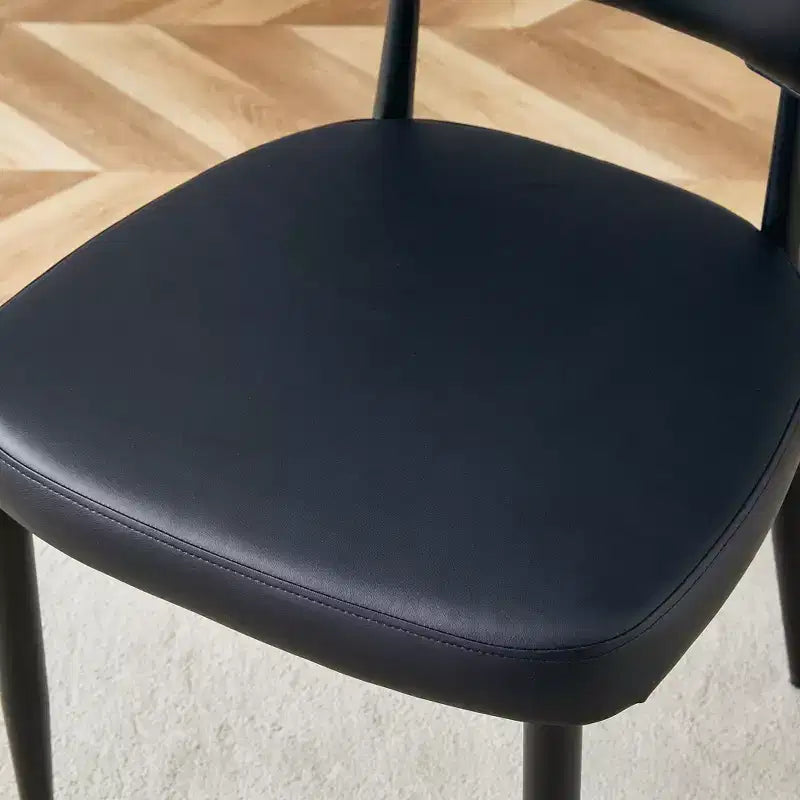 MAYEERTY Set di 4 Sedie da Pranzo Ergonomiche Nere Minimaliste con Schienale Curvo per una Seduta Confortevole
