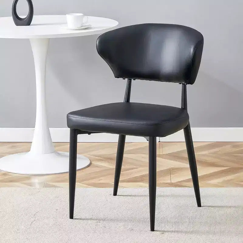 MAYEERTY Set di 4 Sedie da Pranzo Ergonomiche Nere Minimaliste con Schienale Curvo per una Seduta Confortevole