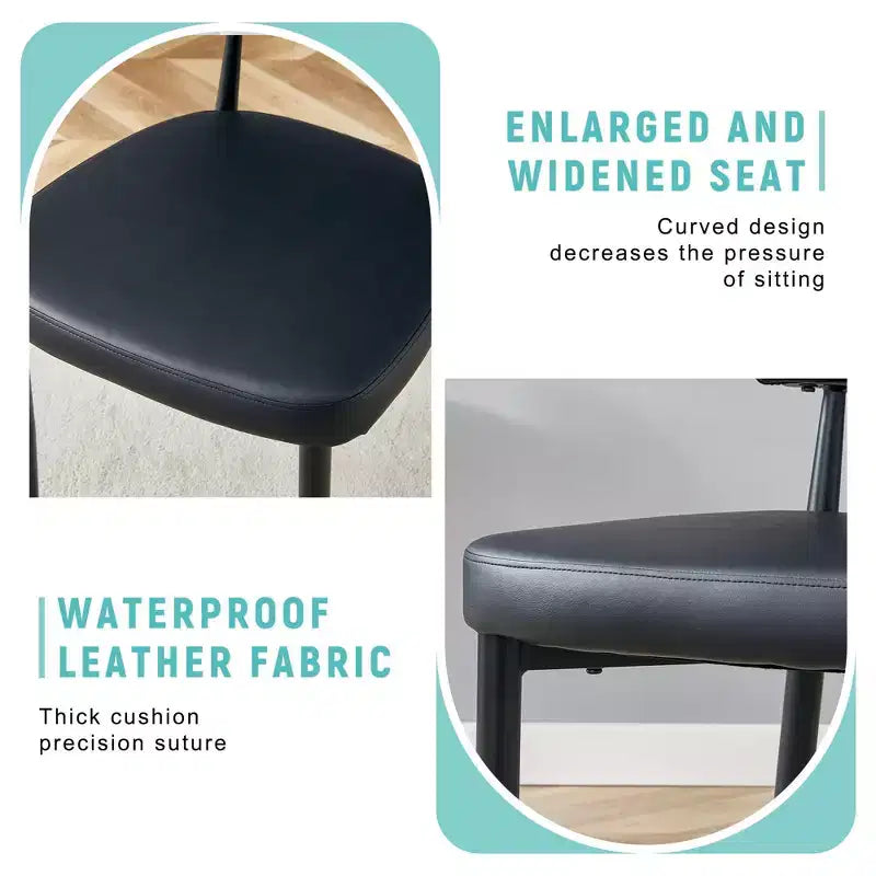 MAYEERTY Set di 4 Sedie da Pranzo Ergonomiche Nere Minimaliste con Schienale Curvo per una Seduta Confortevole