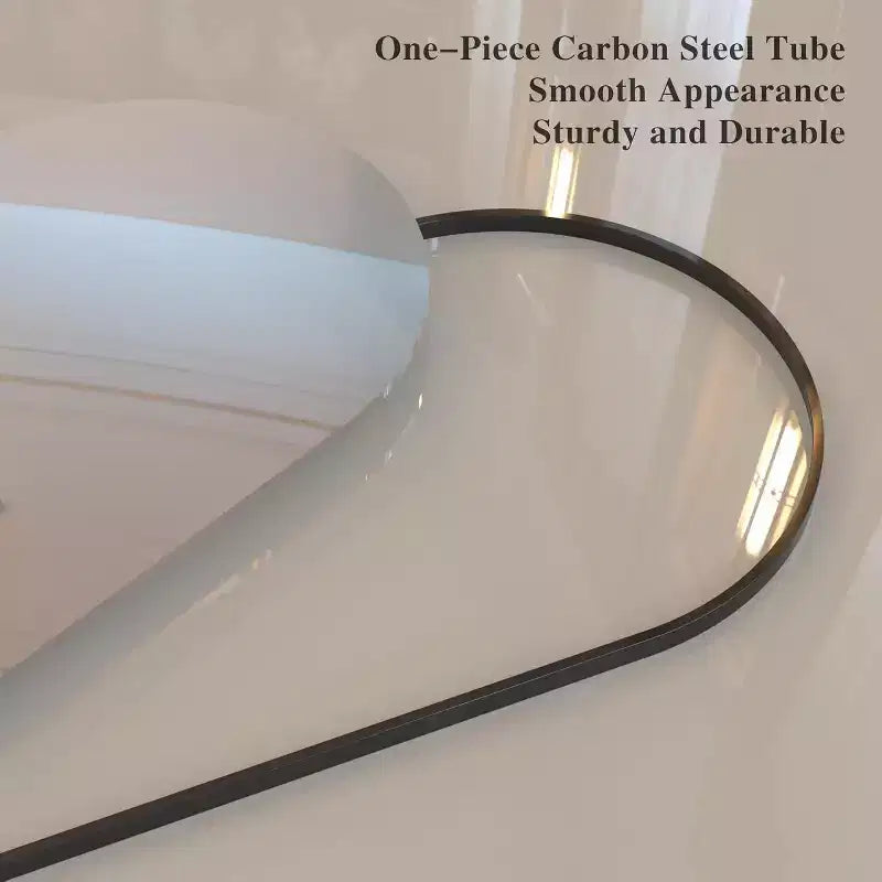 Specchio Acekool 71x32 a figura intera ad arco, cornice in alluminio nero, grande specchio da terra per soggiorno, camera da letto, ingresso