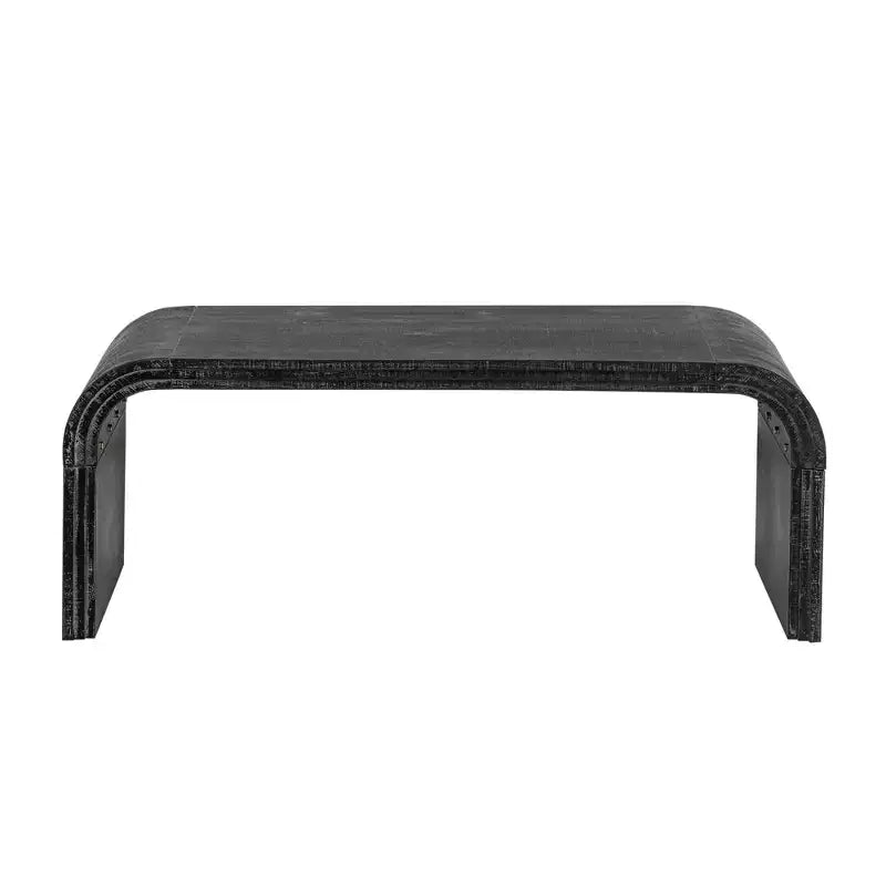 Tavolino MAYEERTY con design curvo Art Déco per soggiorno o sala da pranzo nero antico