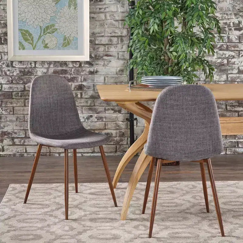 GDFStudio Haleigh Mid-Century Modern Fabric Upholstered Dining Chairs (Set of 2)