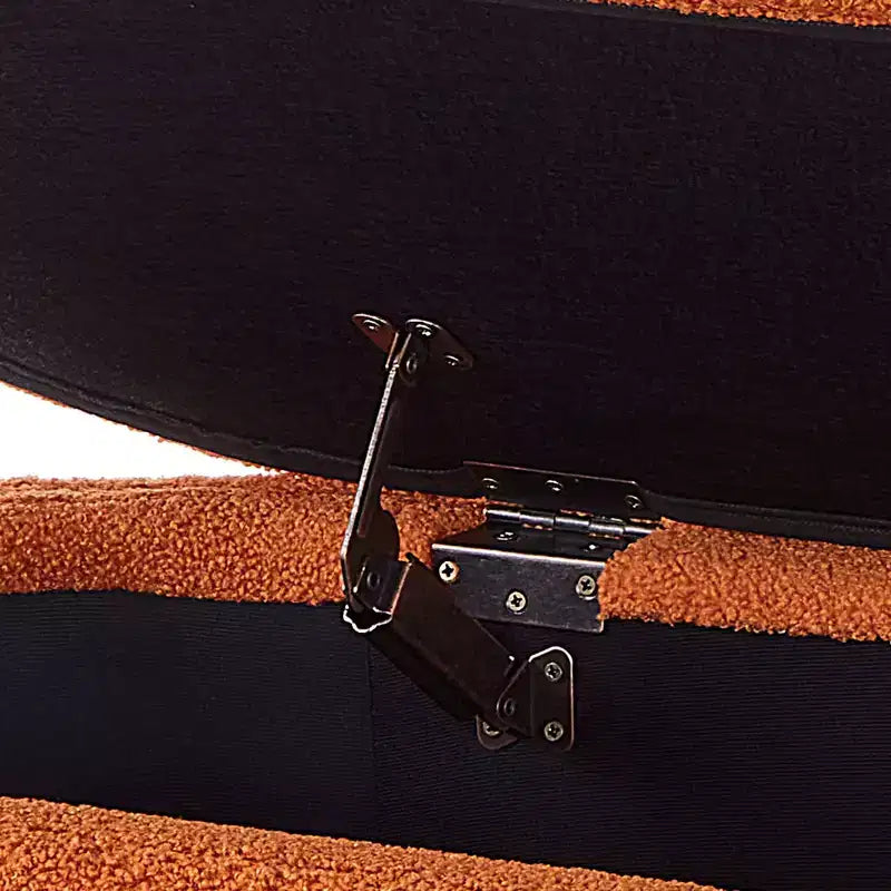 Panca portaoggetti moderna TUYOHW, Panca da letto imbottita con contenitore, Sgabello da letto con cerniera di sicurezza per camera da letto, Arancione