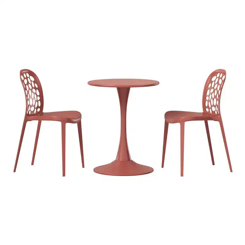 WestinTrends Playa, set da 3 pezzi per tavolo da pranzo da patio in metallo per esterni e interni con sedie da patio impilabili in polipropilene