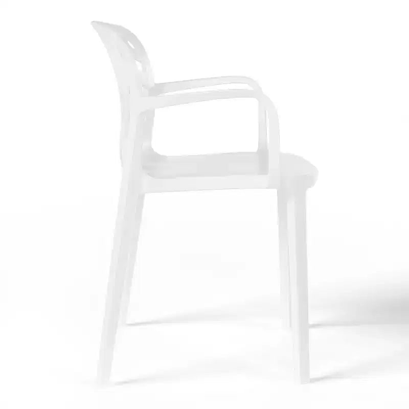 WestinTrends Playa Set da Pranzo da Esterno/Interno a 5 Pezzi con Tavolo e Sedie Impilabili in Metallo