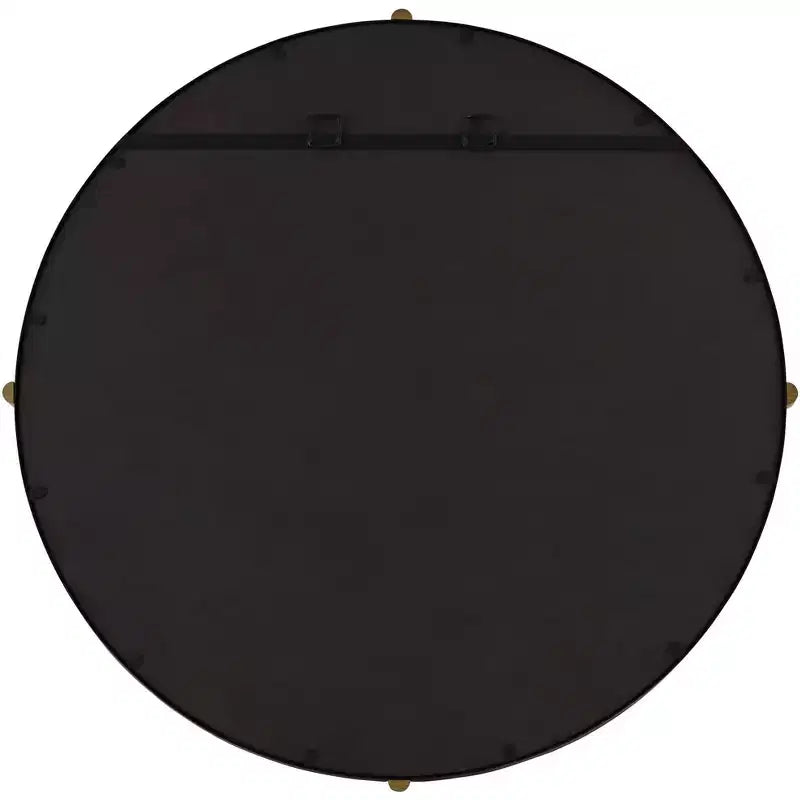Specchio da parete rotondo Uttermost Ronson 34, oro e nero opaco