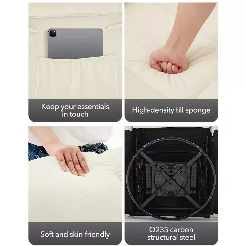 GustoWave Poltrona reclinabile girevole oversize per adulti, reclinabile manuale a 360°, comodo divano reclinabile in morbido tessuto