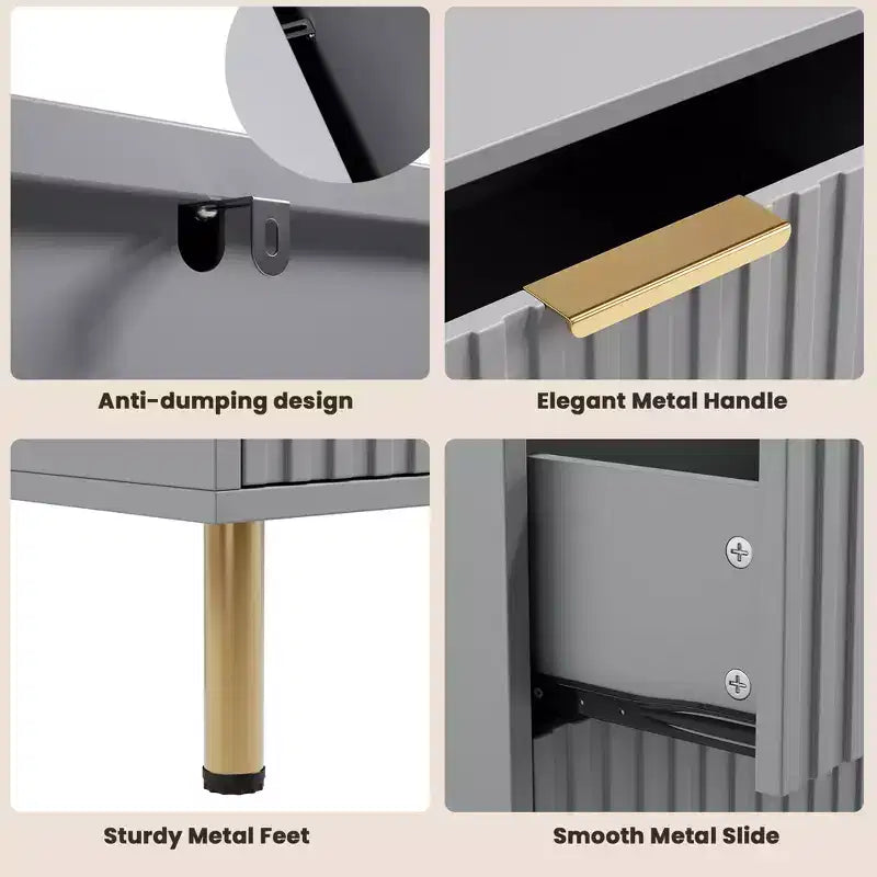 Cassettiera a 8 cassetti per camera da letto, comò moderno da 54 pollici con scanalature e cassetti profondi, organizer in legno per soggiorno, corridoio, camera dei bambini