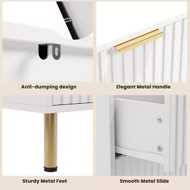 Cassettiera a 8 cassetti per camera da letto, comò moderno da 54 pollici con scanalature e cassetti profondi, organizer in legno per soggiorno, corridoio, camera dei bambini