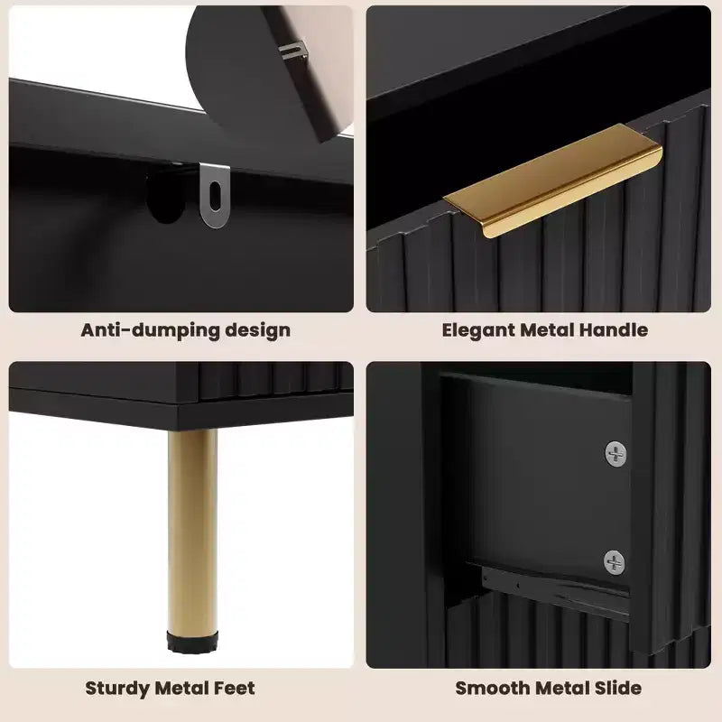 Cassettiera a 8 cassetti per camera da letto, comò moderno da 54 pollici con scanalature e cassetti profondi, organizer in legno per soggiorno, corridoio, camera dei bambini