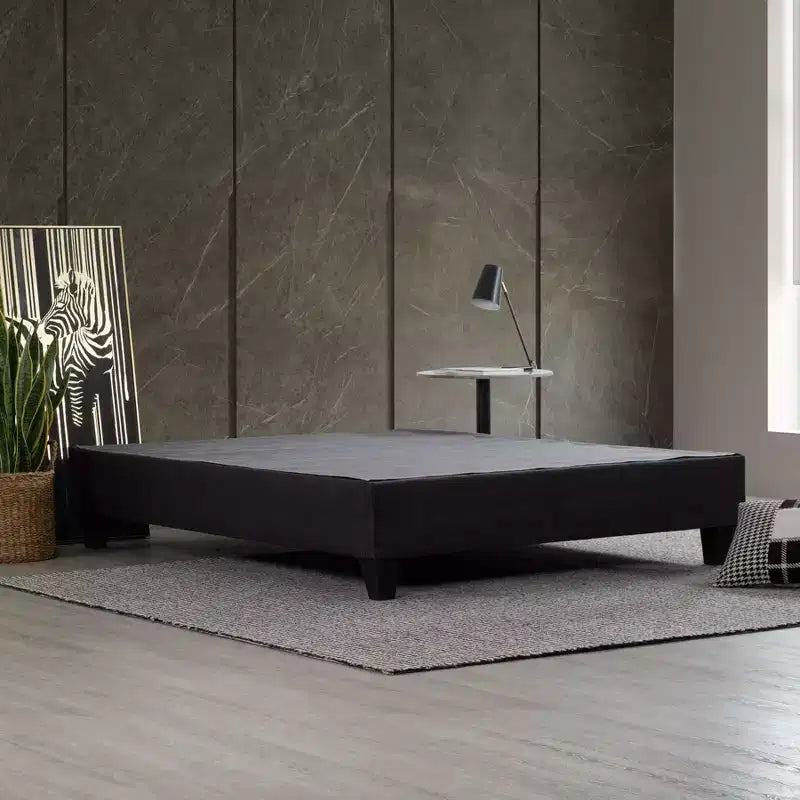 Telaio Letto Imbottito con Piattaforma Carter Grigio Scuro