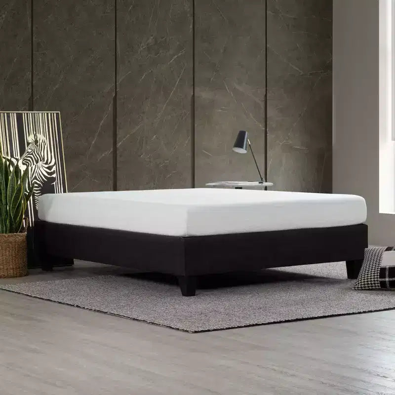 Telaio Letto Imbottito con Piattaforma Carter Grigio Scuro