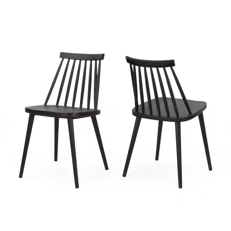GDFStudio Boyd Sedie da Pranzo in Plastica con Schienale a Fuso Stile Rustico (Set di 2)