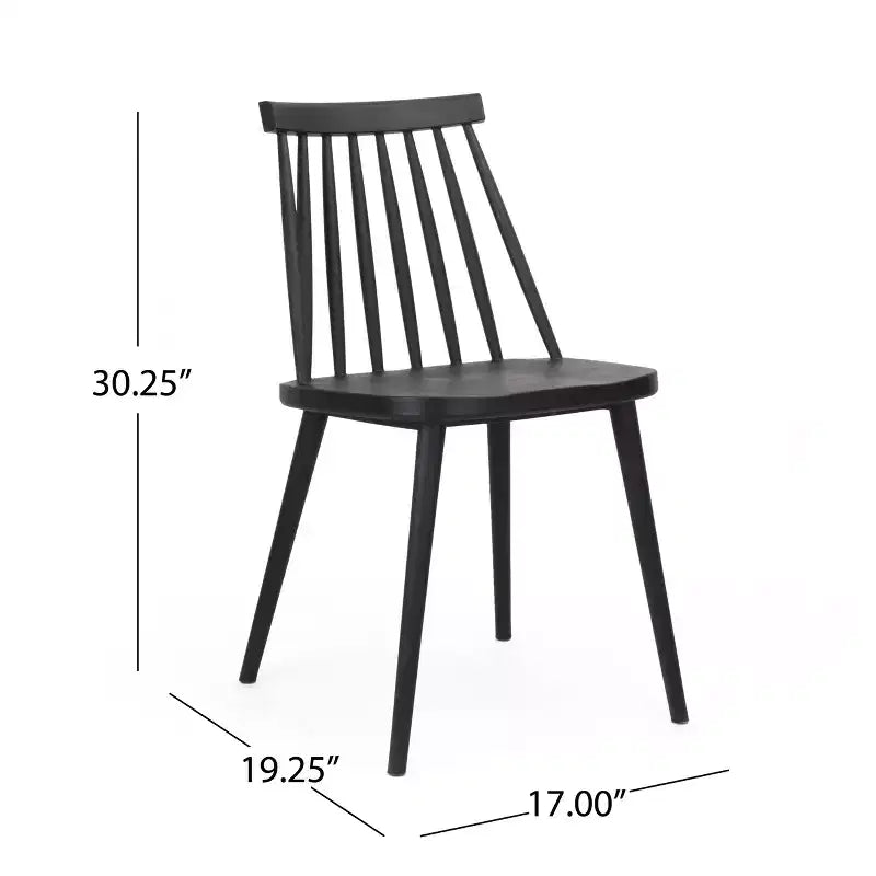 GDFStudio Boyd Sedie da Pranzo in Plastica con Schienale a Fuso Stile Rustico (Set di 2)