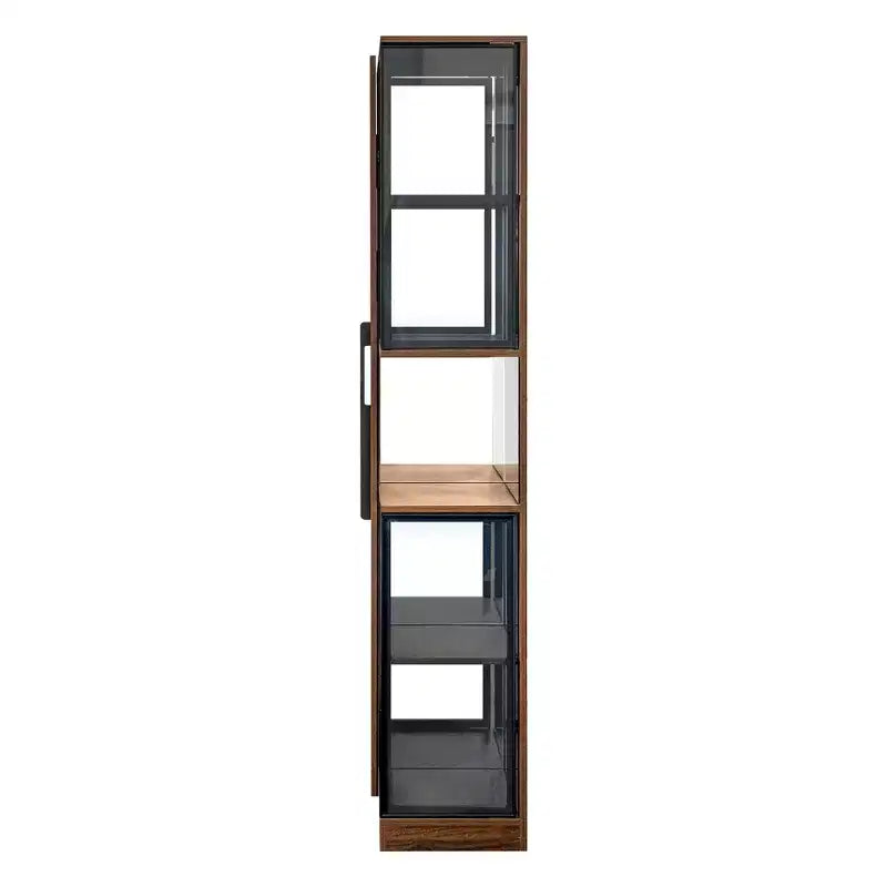GDFStudio Genevieve Vetrina Rustica in Legno da 70 con Ante a Vetro e Luci