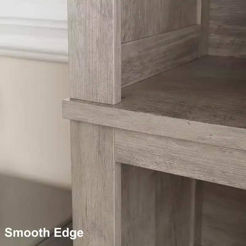 Libreria Farmhouse 71, 5 ripiani regolabili, 80 cm L x 30 cm P, venatura del legno rustico, per soggiorno, ufficio, biblioteca (grigio, ampia)