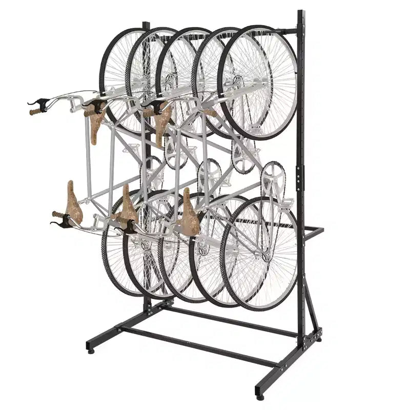 Rastrelliera per biciclette, porta bici verticale autoportante per 5 biciclette - capacità 136 kg, altezza regolabile, per interni, nero