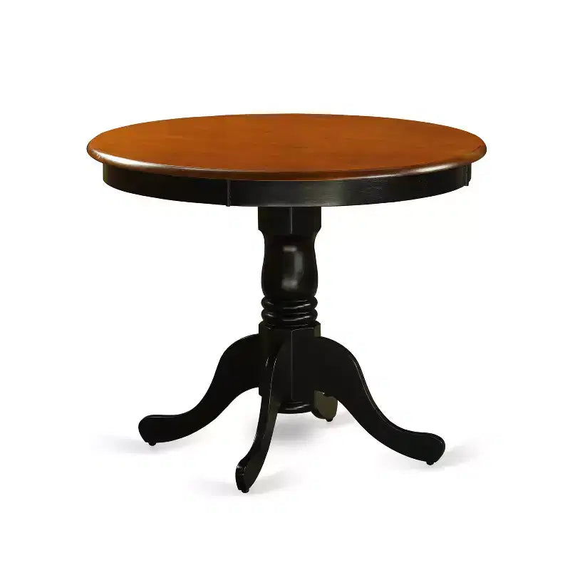 HomeStock Belmont set da 5 pezzi per cucina con un tavolo da pranzo e 4 sedie da cucina con seduta in legno, in nero e ciliegio