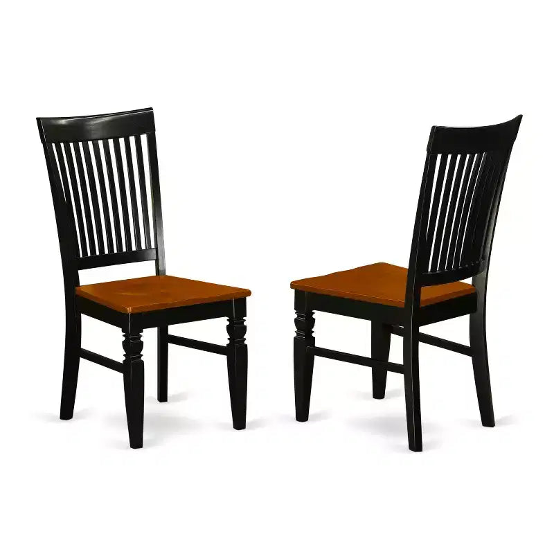 HomeStock Belmont set da 5 pezzi per cucina con un tavolo da pranzo e 4 sedie da cucina con seduta in legno, in nero e ciliegio