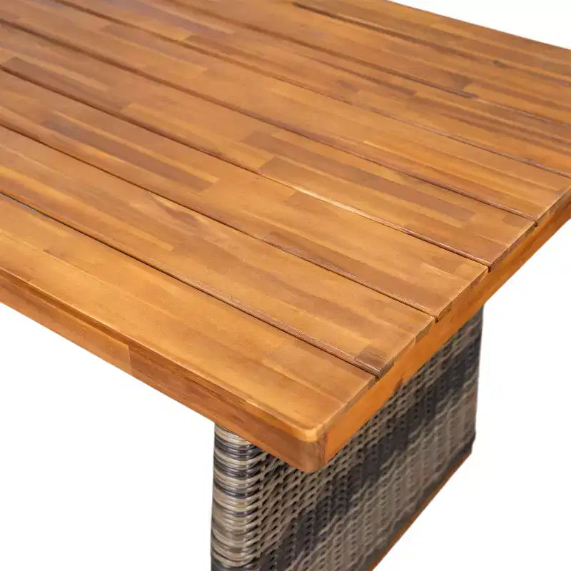 Christopher Knight Home Penelope Set da Pranzo Rustico da Esterno di 7 Pezzi in Legno di Acacia con Tavolo in Rattan a Doghe
