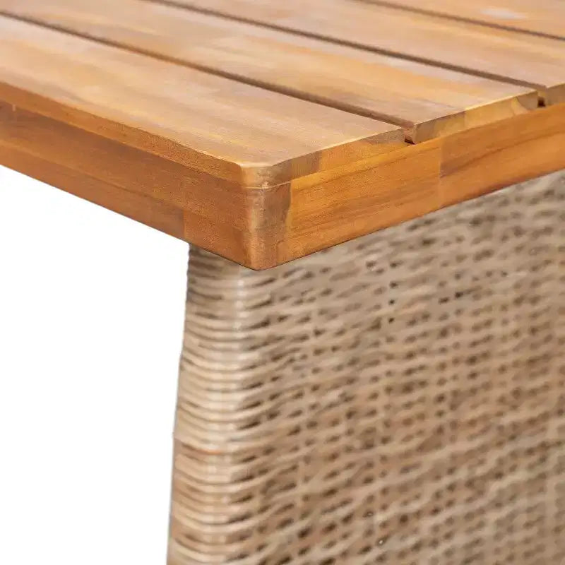 Christopher Knight Home Penelope Set da Pranzo Rustico da Esterno di 7 Pezzi in Legno di Acacia con Tavolo in Rattan a Doghe
