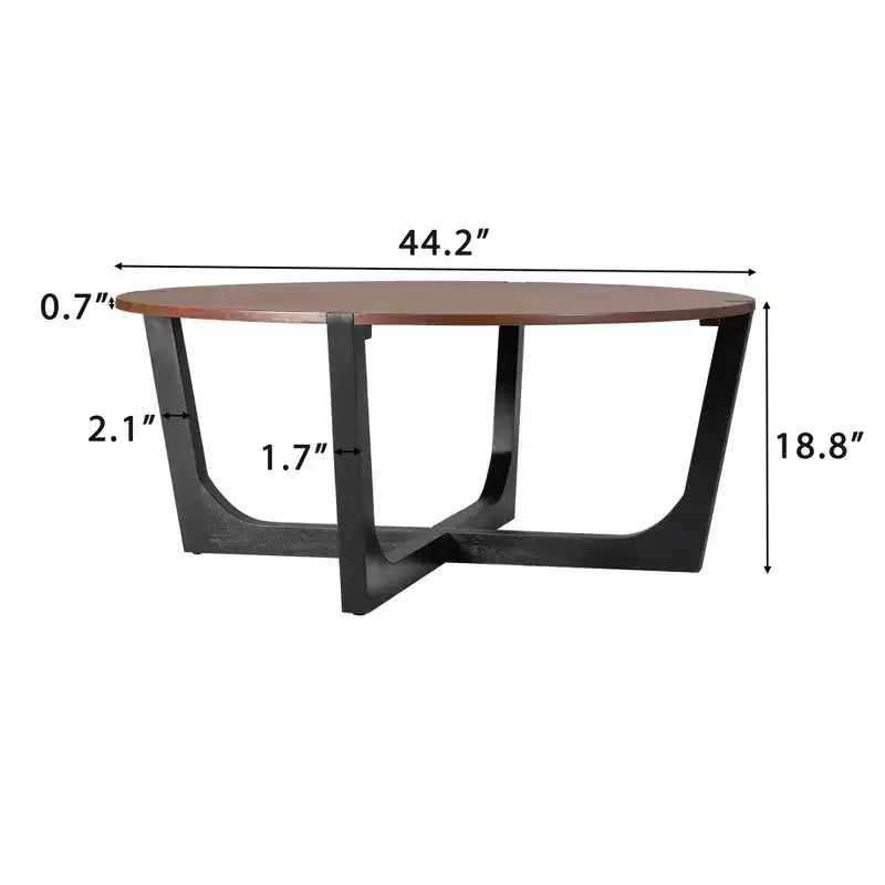 Set Tavolino da Caffè 2 Pezzi Tavolino da Cocktail Tavolino Rotondo Tavolino da Salotto Tavolino d'Appoggio Divano, Marrone e Nero - ModernLuxe