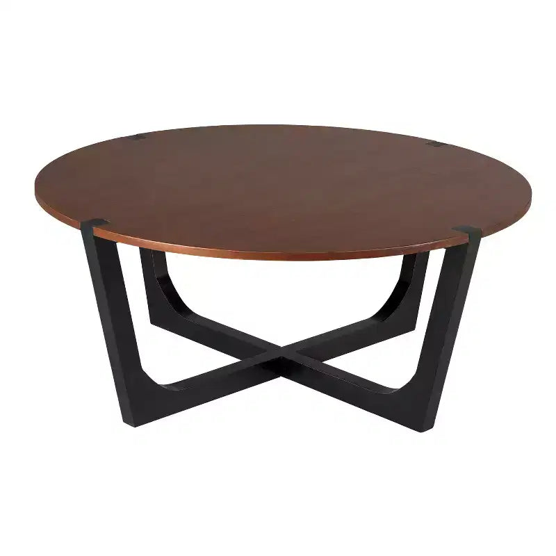 Set Tavolino da Caffè 2 Pezzi Tavolino da Cocktail Tavolino Rotondo Tavolino da Salotto Tavolino d'Appoggio Divano, Marrone e Nero - ModernLuxe